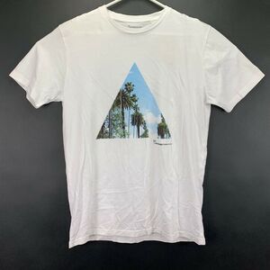 Knowledge Cotton Mens Beach Pyramid Print Crewneck Short Sleeve T-Shirt White L